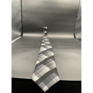 Gino Pompeii Grey Blacks Diagonal Striped Men's Tie Length 61 Inches